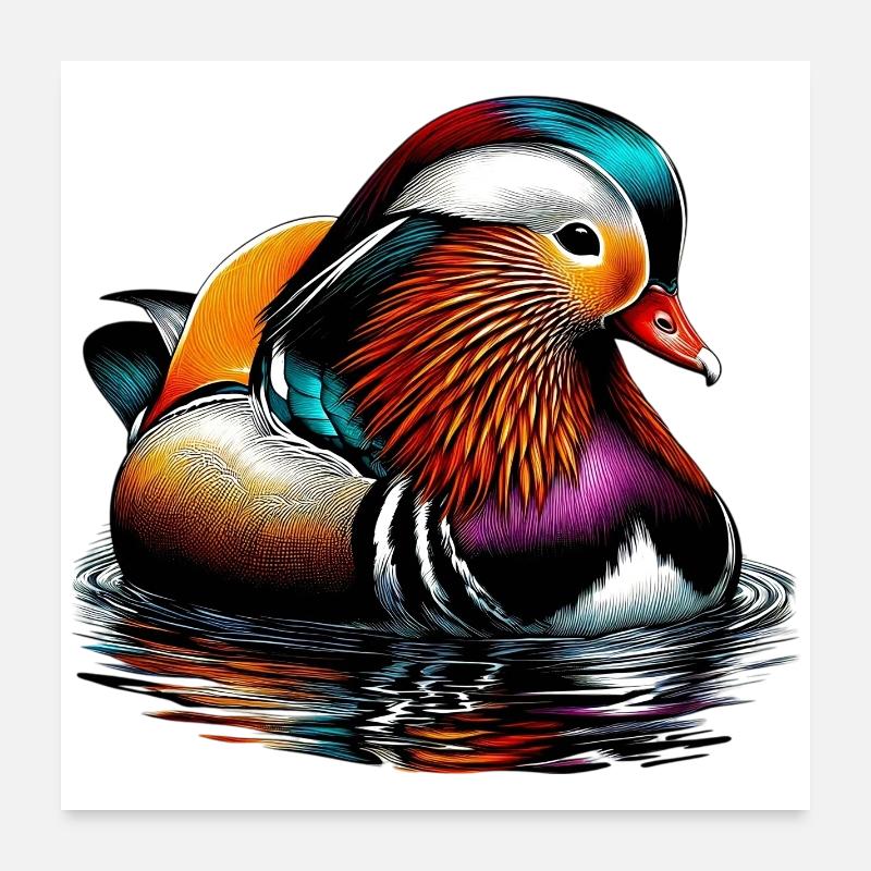 Mandarin duck Poster 24" x 24" (60x60 cm)