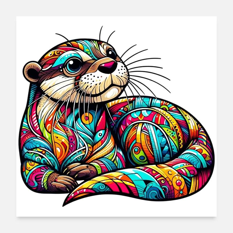 Loutre Poster 60 x 60 cm