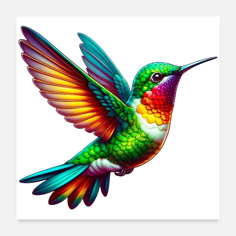 Colibri Poster 60 x 60 cm