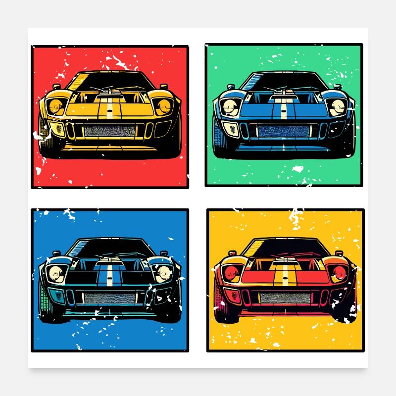 Voitures rétro Poster 60 x 60 cm