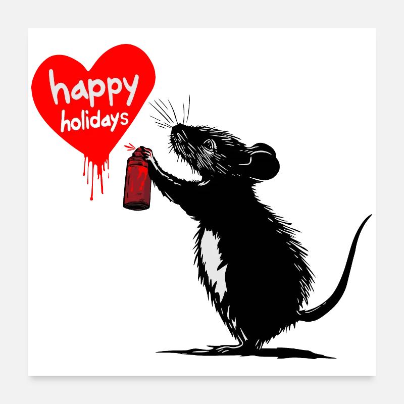 Holiday Rebel : Salutations de graffiti - Poster 60 x 60 cm - blanc