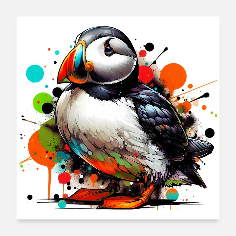 Papageitaucher Poster 60x60 cm