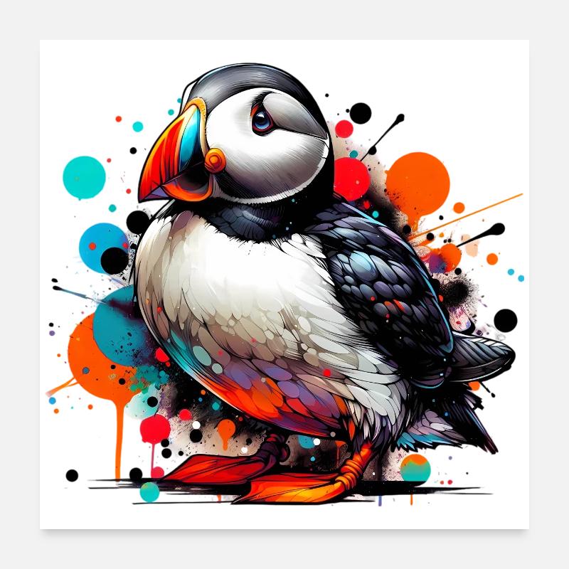 Macareux Poster 60 x 60 cm