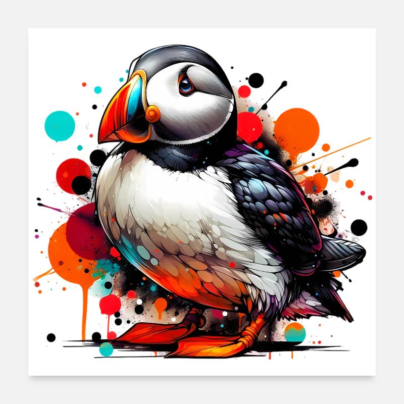 Macareux Poster 60 x 60 cm