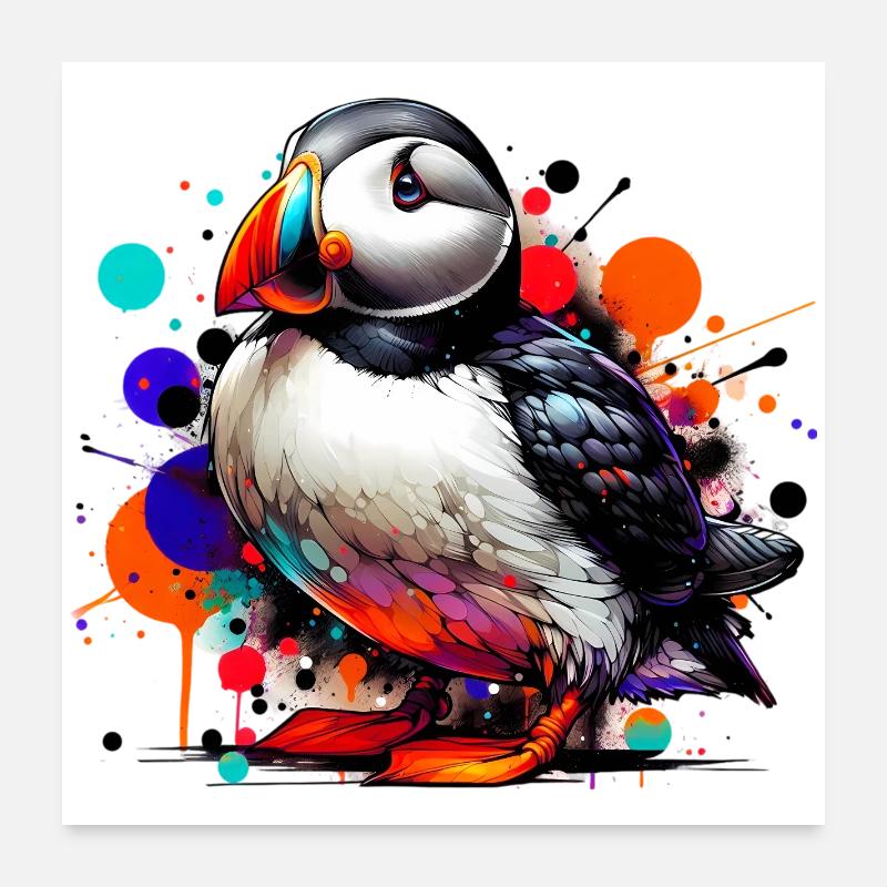 Macareux Poster 60 x 60 cm