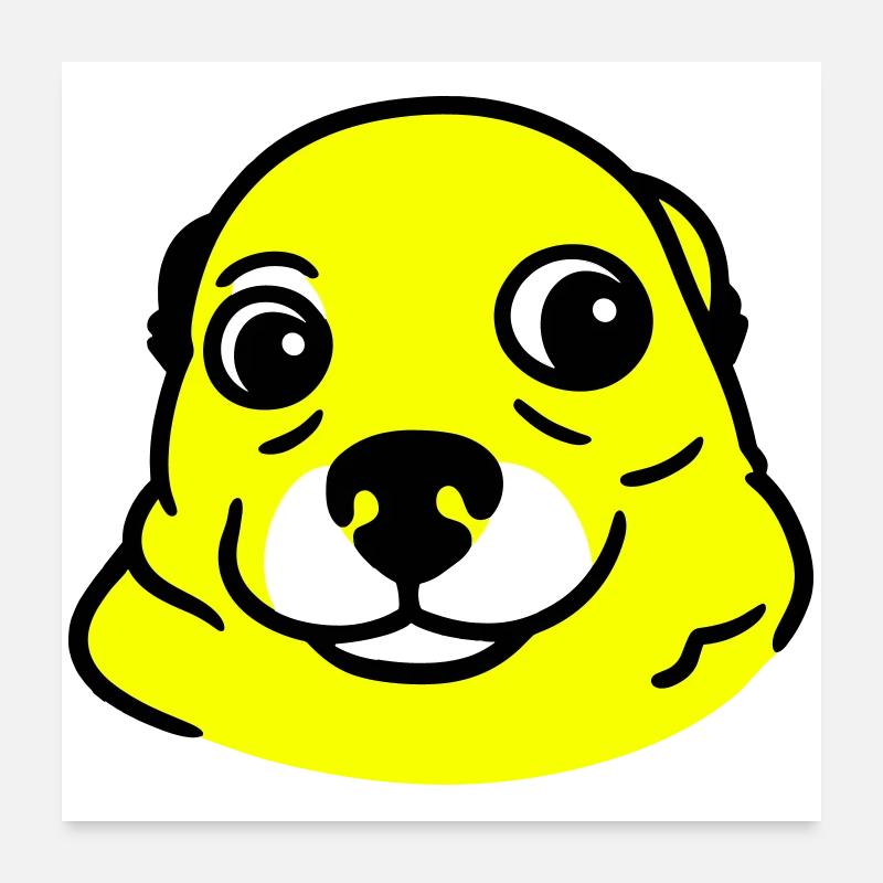 Ängstlicher Hund im Pop Art Stil Poster 60x60 cm