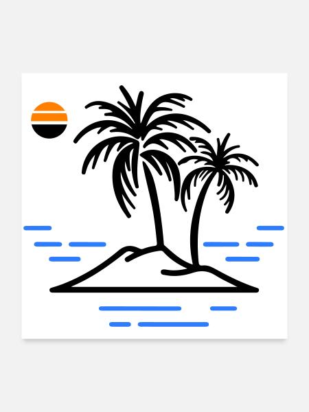 Palm Island - Poster 24" x 24" (60x60 cm) - white - Front