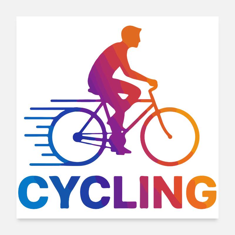 Cyclisme arc-en-ciel cinétique Poster 60 x 60 cm