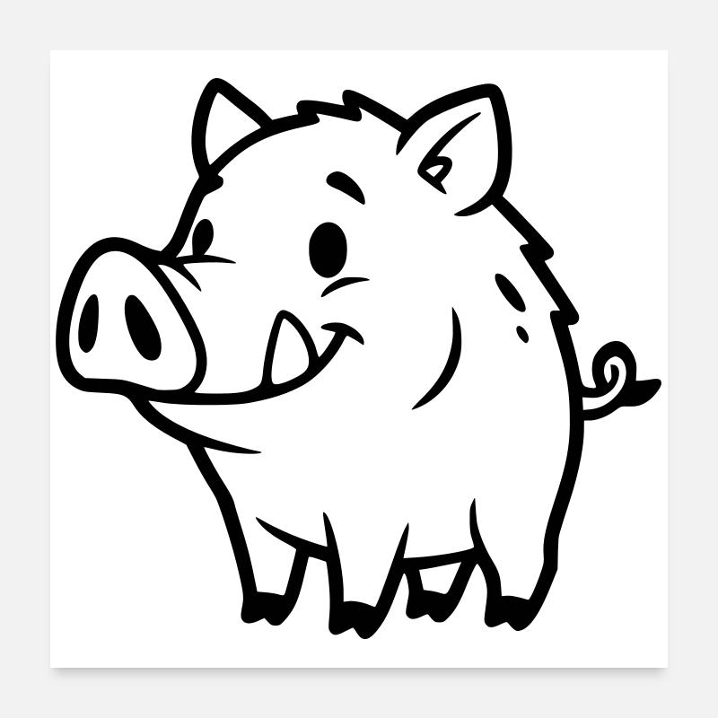 Page à colorier de la bande dessinée Wild Boar Poster 60 x 60 cm