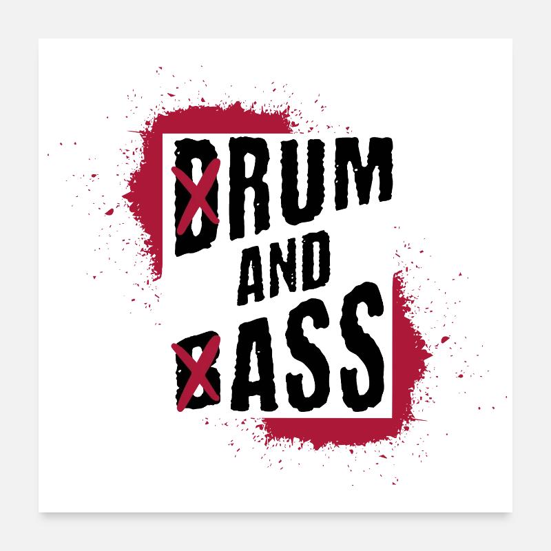 Batterie et basse | Rhum et âne Poster 60 x 60 cm