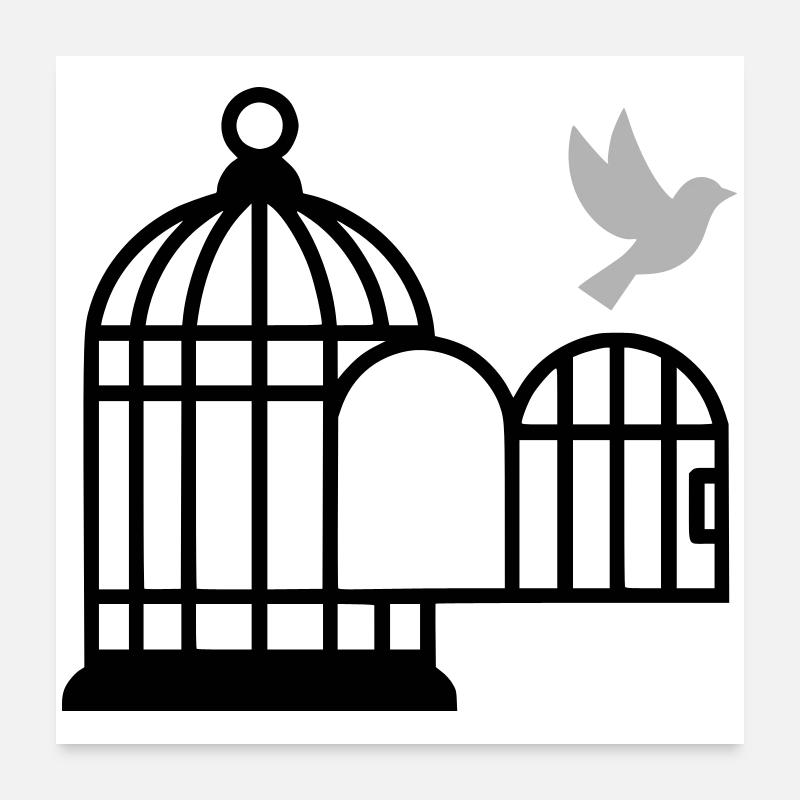 Birdcage Open Freedom Poster 24" x 24" (60x60 cm)