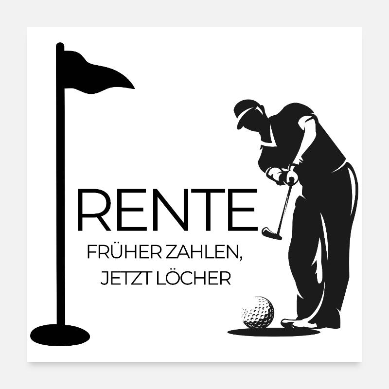 Rente Golfer  Poster 60x60 cm