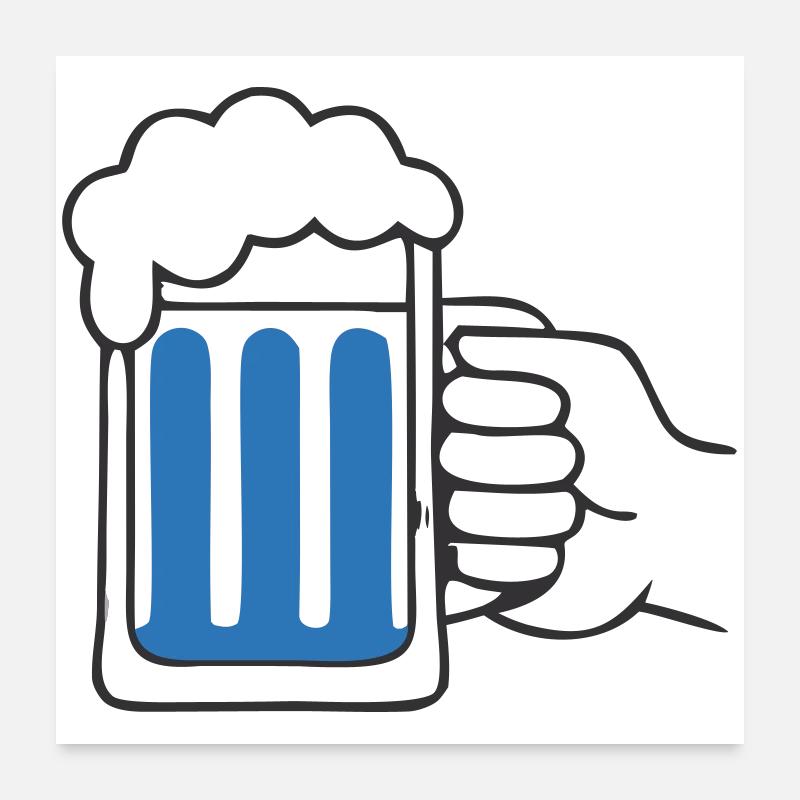 Hand holding beer mug Cheers Poster 24" x 24" (60x60 cm)
