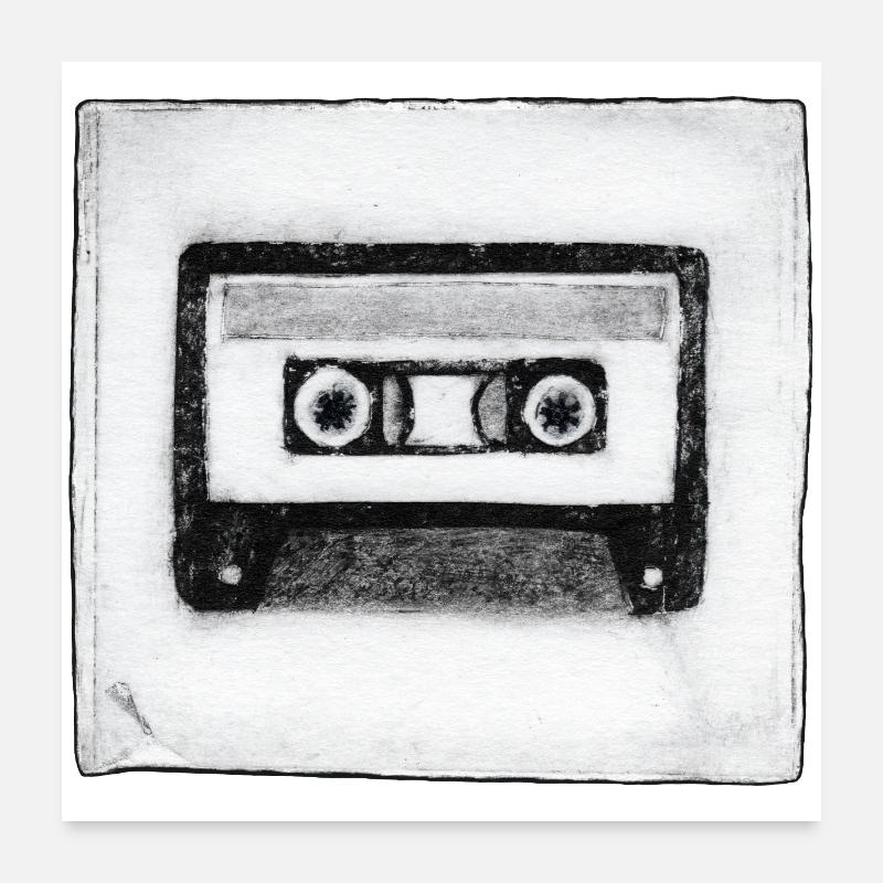 Cassette - œuvres sculptées à la main Poster 60 x 60 cm