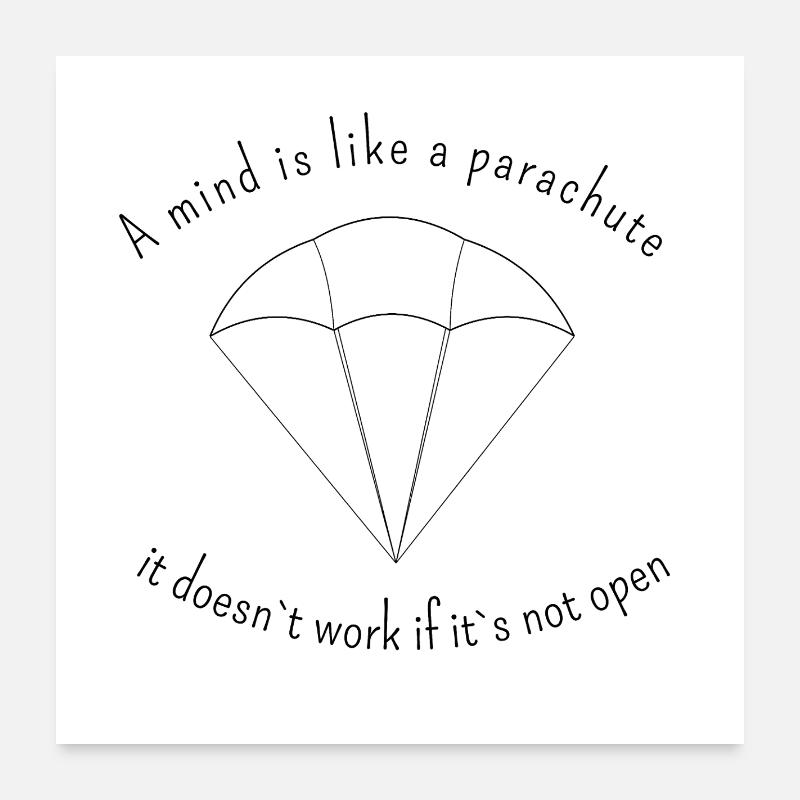 Open Mind Parachute Motif - Poster 24" x 24" (60x60 cm) - white