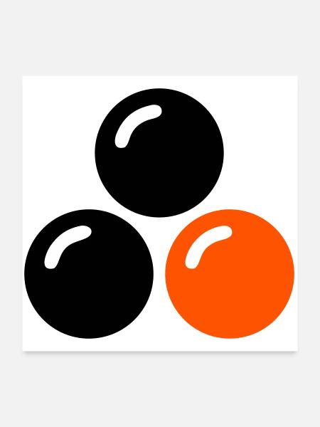 Balles de tennis de table Club de tennis de table Ping pong - Poster 60 x 60 cm - blanc - Devant