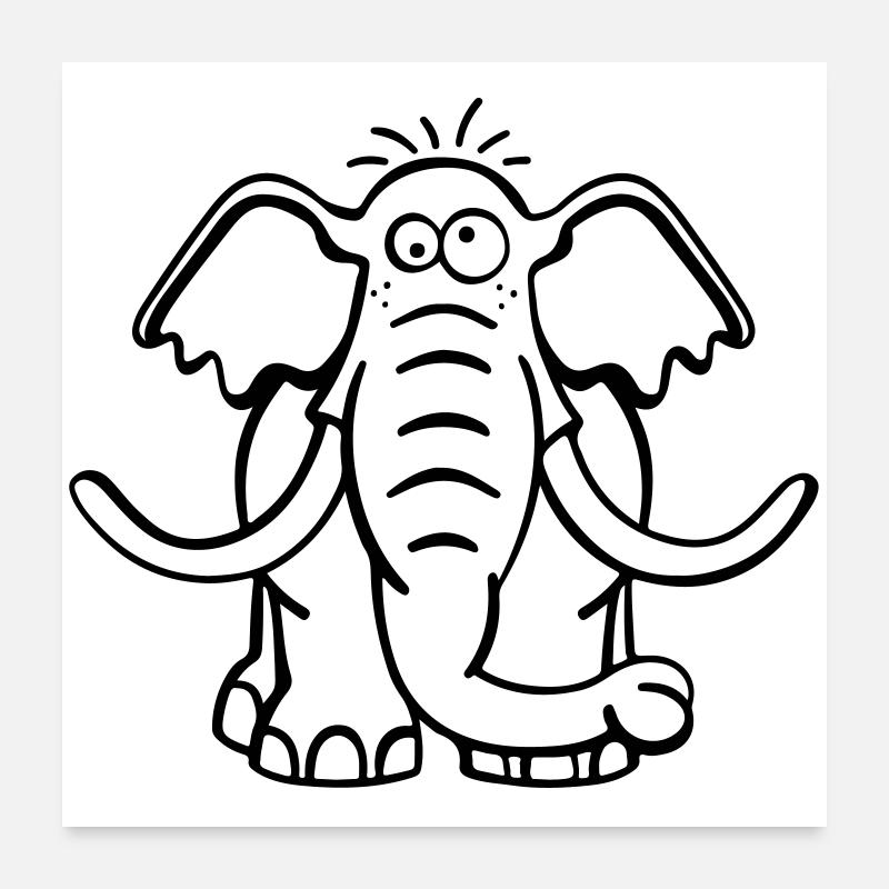 Éléphant Poster 60 x 60 cm
