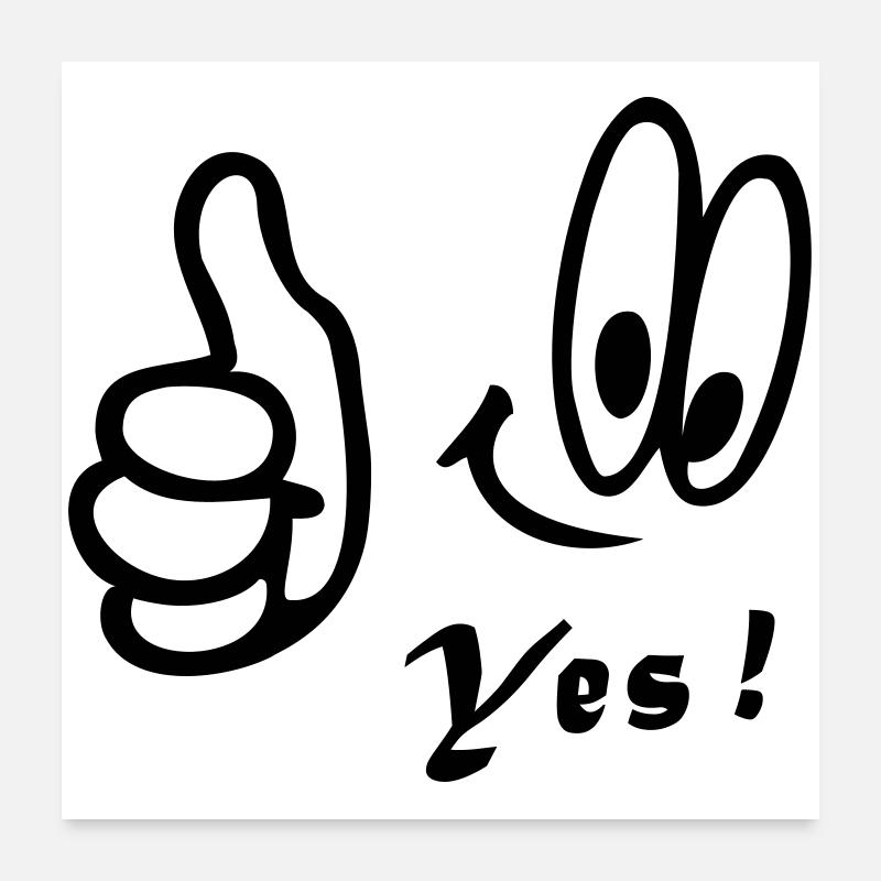 Number One , Yes, Comic - Poster 60x60 cm - Weiß
