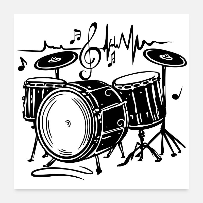 Drums Drums with heartbeat Poster 24" x 24" (60x60 cm)