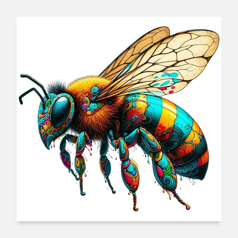 Bee Poster 24" x 24" (60x60 cm)