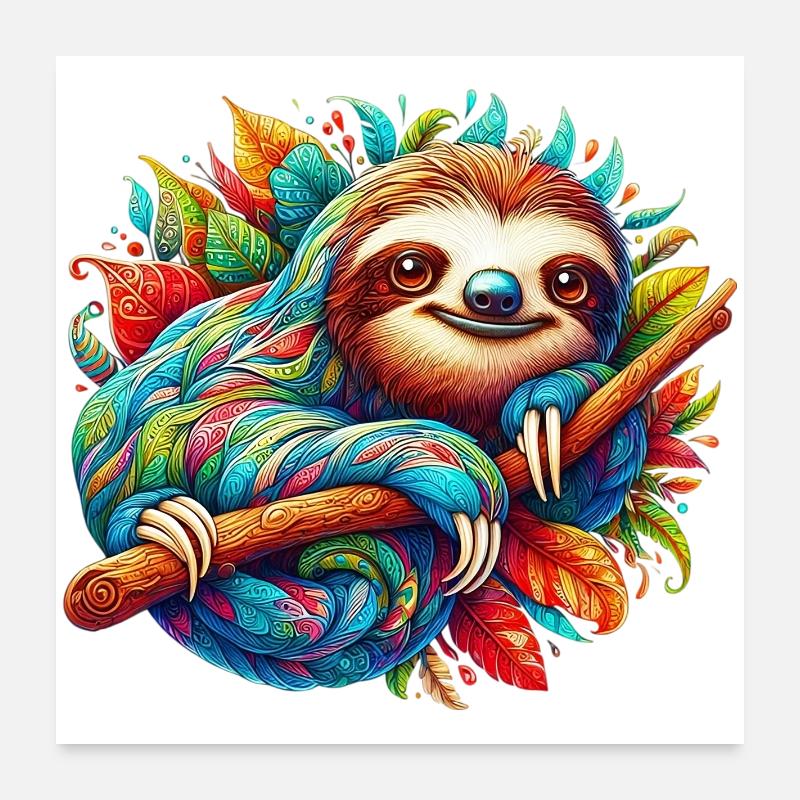 Sloth Poster 24" x 24" (60x60 cm)