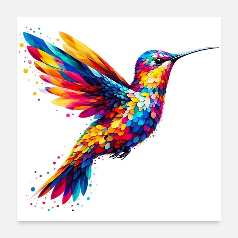 Kolibri Poster 60x60 cm