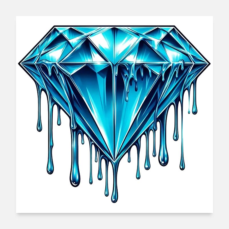 Diamant - Poster 60x60 cm - Weiß