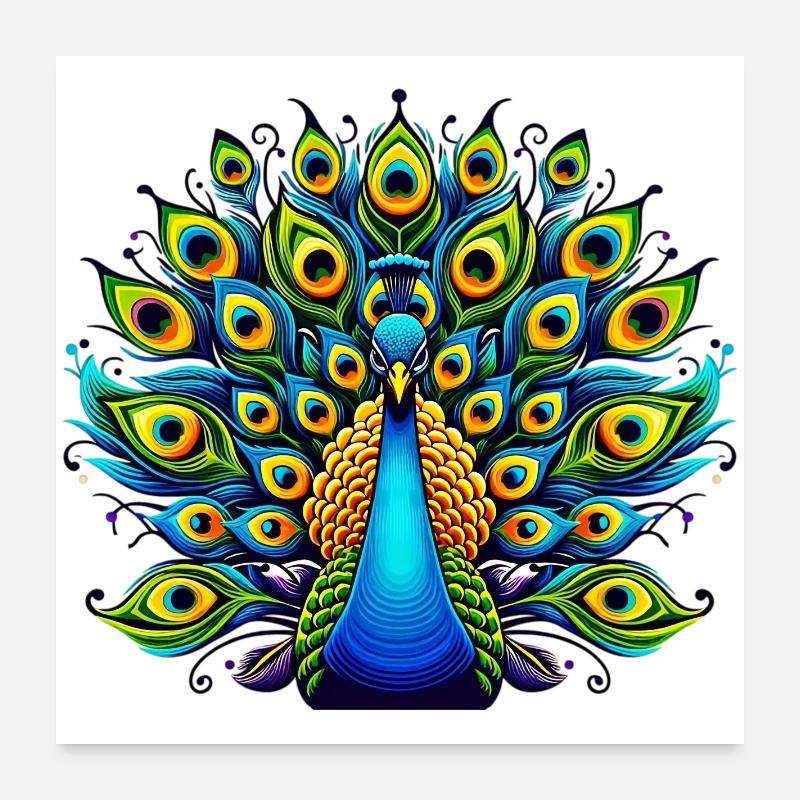 Peacock Poster 24" x 24" (60x60 cm)