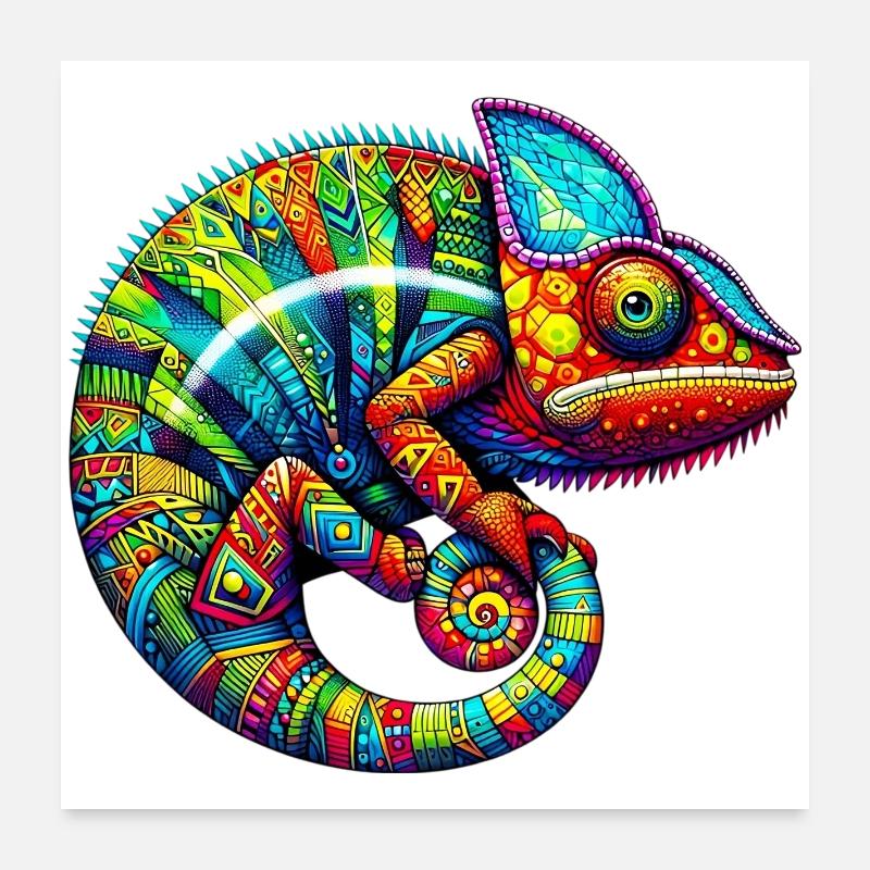 Caméléon Poster 60 x 60 cm