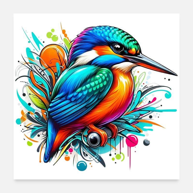 Kingfisher Poster 24" x 24" (60x60 cm)