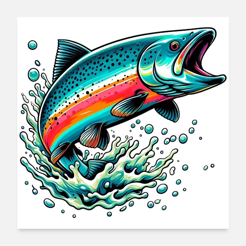 Saumon Poster 60 x 60 cm