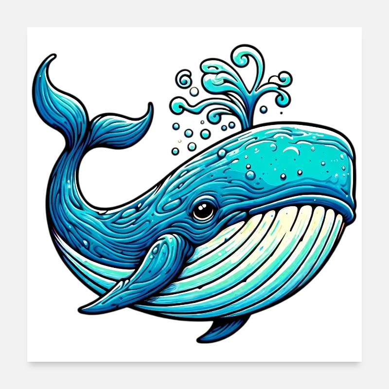 Whale Poster 24" x 24" (60x60 cm)
