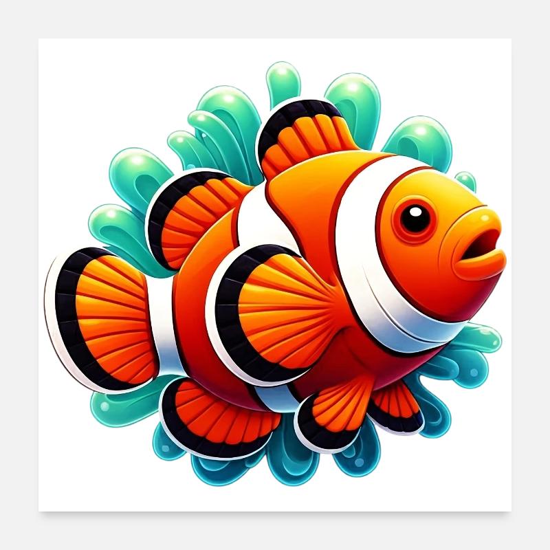Clownfish Poster 24" x 24" (60x60 cm)