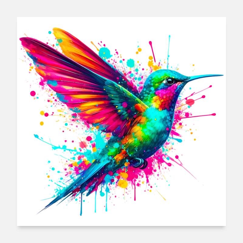 Hummingbird Poster 24" x 24" (60x60 cm)