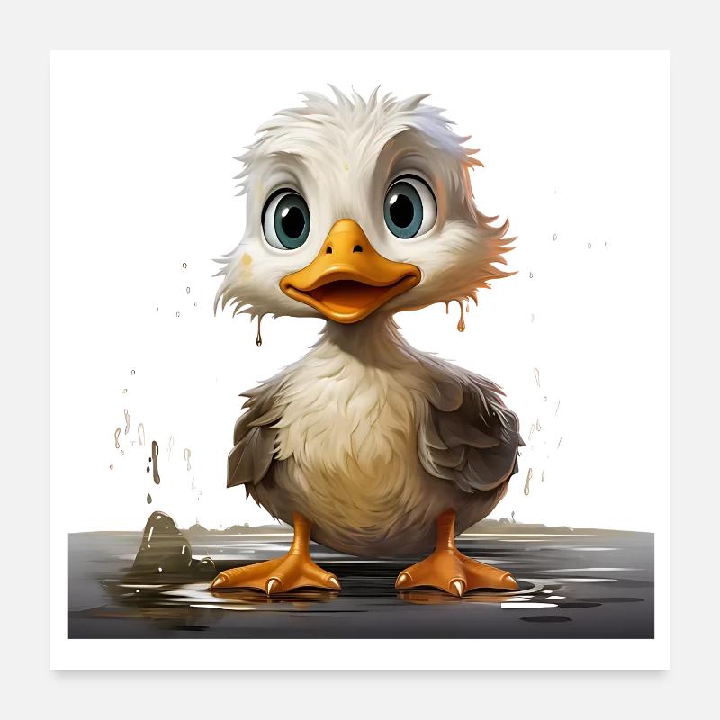Petit canard Poster 60 x 60 cm
