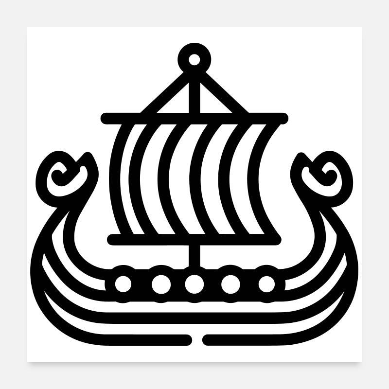 Viking Ship Poster 24" x 24" (60x60 cm)