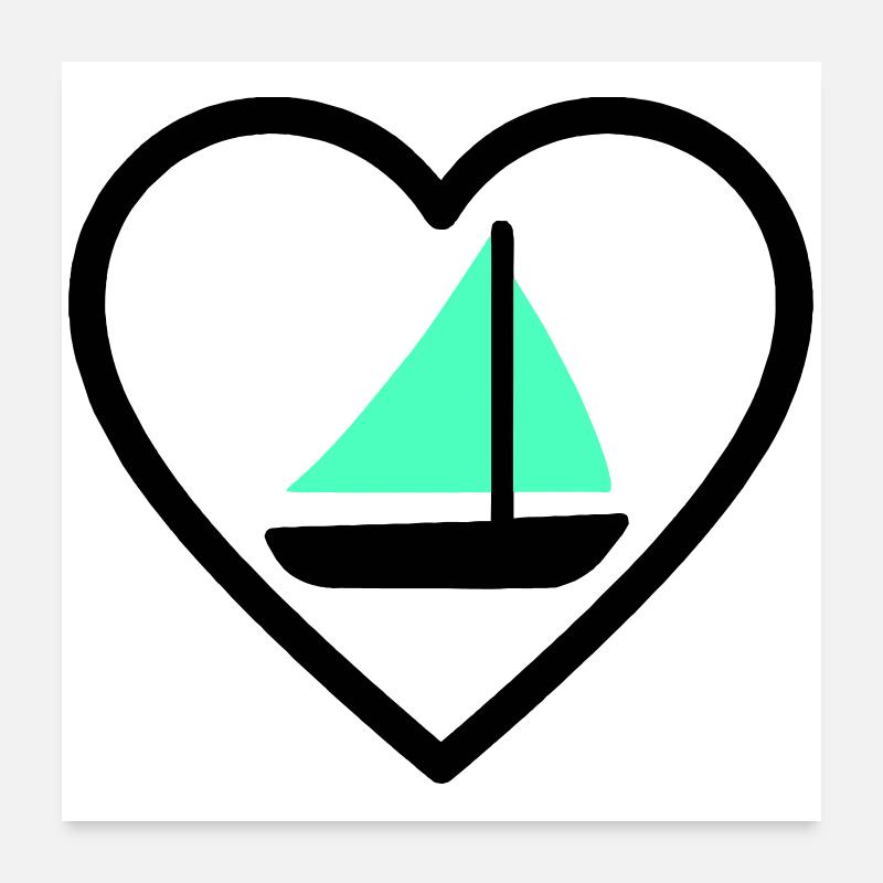 Cuore Vela – Passione Navigazione Poster 60x60 cm