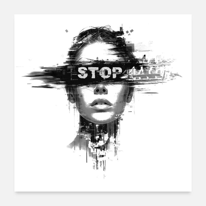 Stop Violence Poster 24" x 24" (60x60 cm)