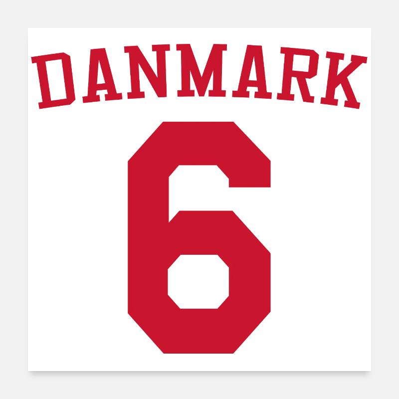 Dänemark 6 – Rotes Textdesign Poster 60x60 cm