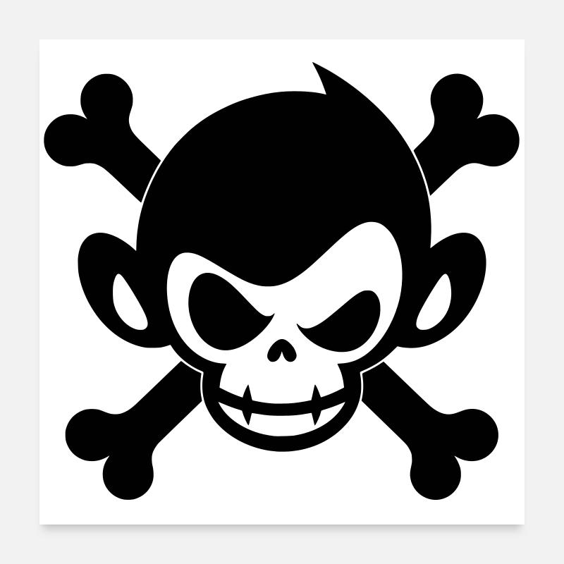 Icône du pirate singe crâne Poster 60 x 60 cm