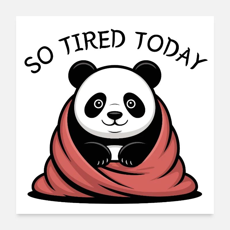 Rêve de câlins de panda sous la couverture Poster 60 x 60 cm