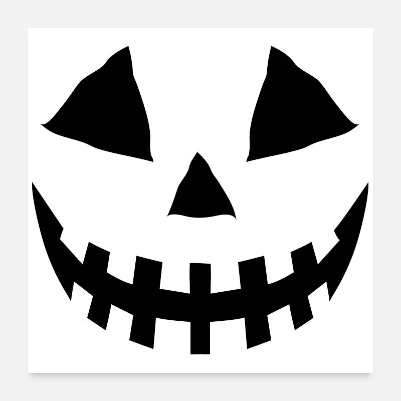 Face de citrouille Poster 60 x 60 cm