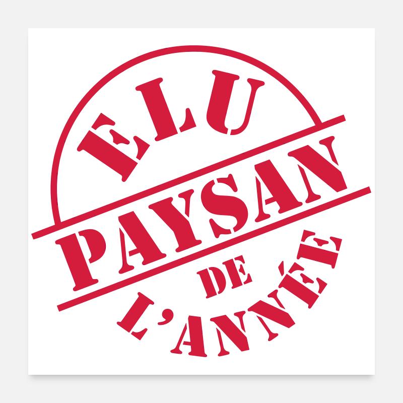 Paysan - Poster 60 x 60 cm - blanc