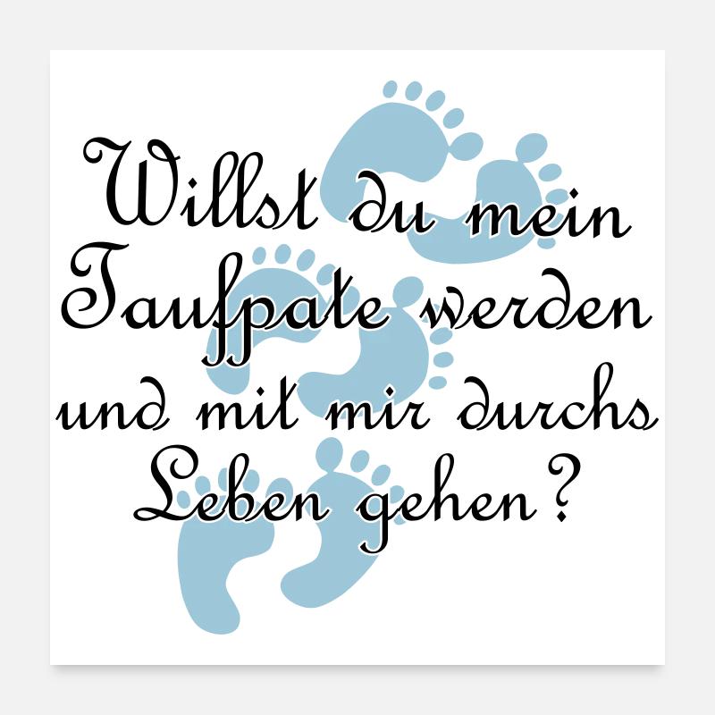 Taufpate Pate Gedi Farbe frei wählbar Geschenk Poster 60x60 cm
