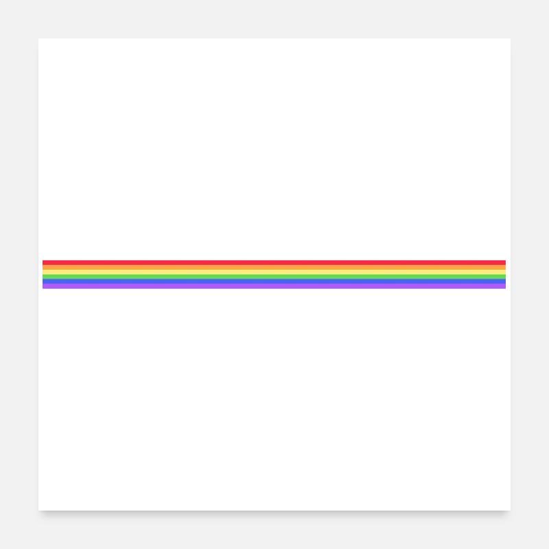 Rainbow Pride Stripe LGBTQIA+ Poster 24" x 24" (60x60 cm)