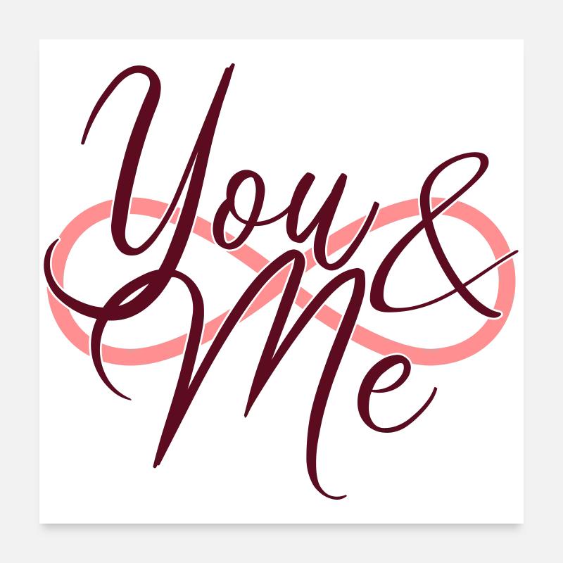 Toi et moi symbole de l'infini Poster 60 x 60 cm