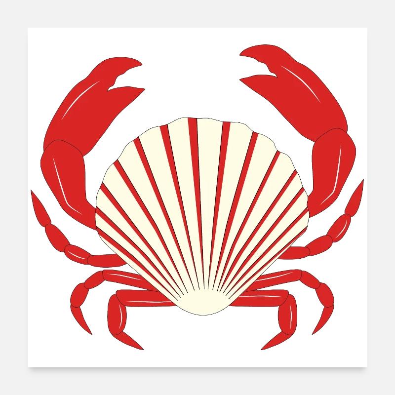 Rote Krabbe Poster 60x60 cm
