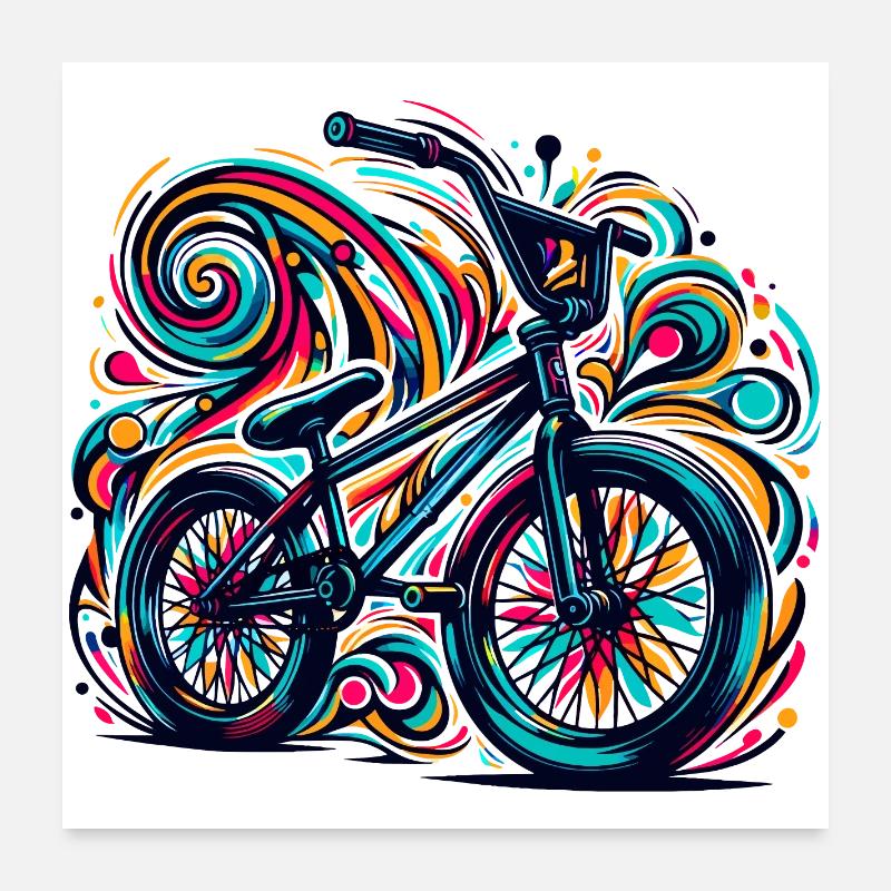 Bmx Bicycle Retro - BMX Vintage Design Poster 24" x 24" (60x60 cm)