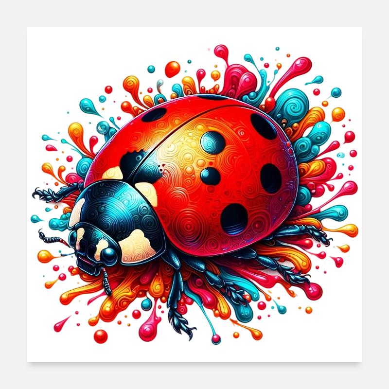 Marienkäfer Poster 60x60 cm