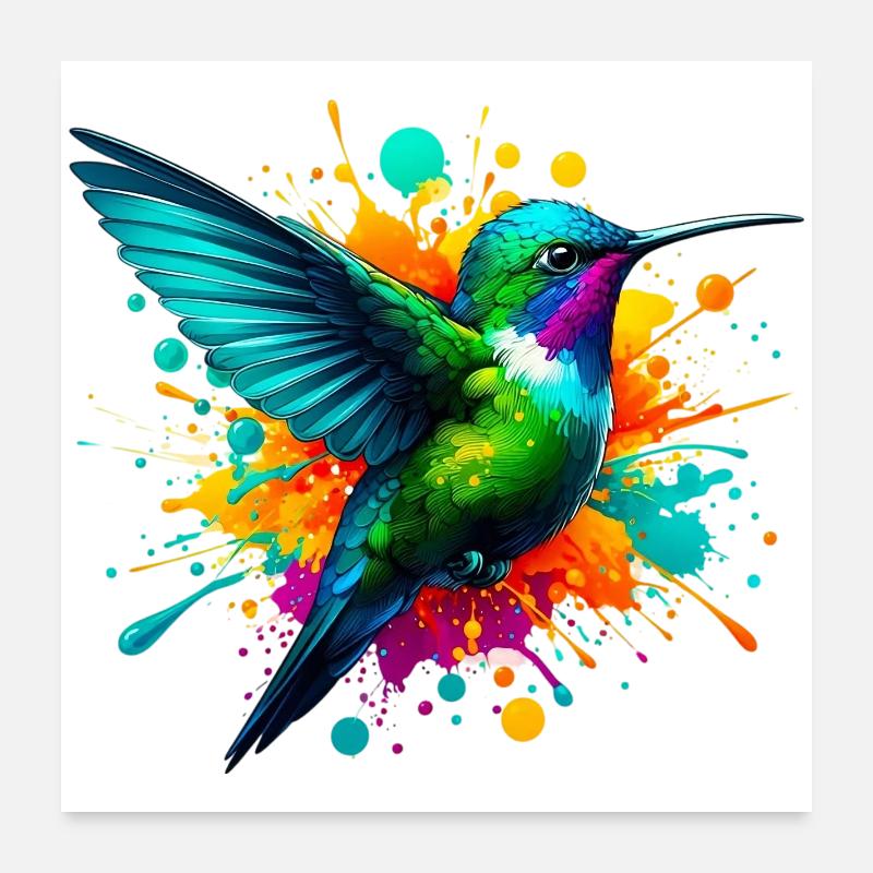 Hummingbird Poster 24" x 24" (60x60 cm)